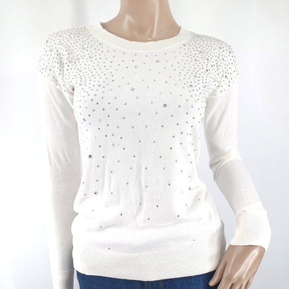 EXPRESS Sweater LS Pull Over With Jewels S - Picture 3 of 4